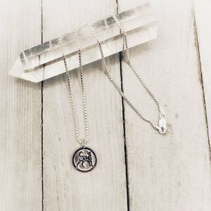 Chinese Zodiac Dog Pendant Necklace Sterling Silver